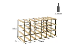 PROREGAL Flaschenregale^Modulares Weinregal Vinotega Mod Metal HxBxT 32,5 x 62,5 x 24,5 cm 6 x 3 Flaschen Massives Kiefernholz Geölt