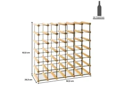 PROREGAL Flaschenregale^Modulares Weinregal Vinotega Mod Metal HxBxT 62,5 x 62,5 x 24,5 cm 6 x 6 Flaschen Massives Kiefernholz Geölt