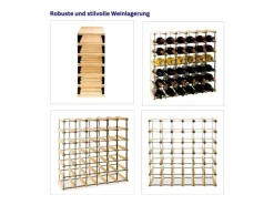 PROREGAL Flaschenregale^Modulares Weinregal Vinotega Mod Metal HxBxT 62,5 x 62,5 x 24,5 cm 6 x 6 Flaschen Massives Kiefernholz Geölt