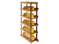 PROREGAL Flaschenregale^Modulares Weinregal Vinotega Mod Metal HxBxT 52,5 x 12,5 x 24,5 cm 1 x 5 Flaschen Massives Kiefernholz Geölt