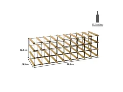 PROREGAL Flaschenregale^Modulares Weinregal Vinotega Mod Metal HxBxT 32,5 x 92,5 x 24,5 cm 9 x 3 Flaschen Massives Kiefernholz Natur