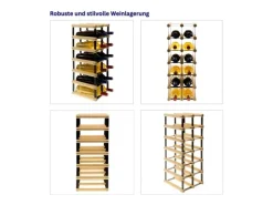 PROREGAL Modulares Weinregal Vinotega Mod Metal HxBxT 62,5 x 22,5 x 24,5 cm 2 x 6 Flaschen Massives Kiefernholz Natur