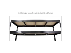 PROREGAL Regale Schwarz|Metallregale^Profi Schwerlastregal Rhino HxBxT 200x200x60cm 4 Spanplatten-Ebenen 8mm Fachlast 500kg Stecksystem Lagerregal Steckregal