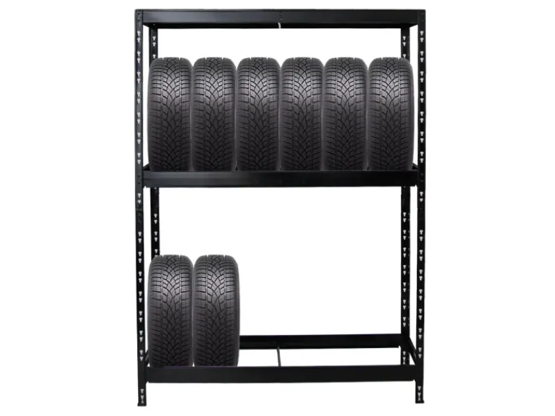 PROREGAL Reifenregal Tiger mit Fachboden HxBxT 180 x 130 x 50 cm bis zu 12 Reifen auf 2 Ebenen
