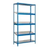 PROREGAL Büroregale^Schrägbodenregal Dowa Stecksystem HxBxT 200 x 100 x 50 cm Fachlast 200 kg Blau