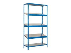 PROREGAL Büroregale^Schrägbodenregal Dowa Stecksystem HxBxT 200 x 100 x 40 cm Fachlast 200 kg Blau