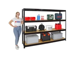 PROREGAL Metallregale|Kellerregale^Schwerlastregal Dino 180x240x60 cm Fachlast 450kg Schwarz