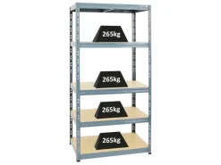 PROREGAL Schwerlastregal^Schwerlastregal Tiger HxBxT 180 x 90 x 60 cm Fachlast 265 kg 5-Ebenen