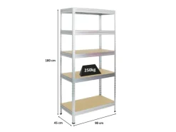 PROREGAL Schwerlastregal^Schwerlastregal Rivet HxBxT 180 x 90 x 45 cm Fachlast 250 kg Innovatives Stecksystem