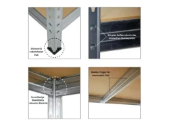 PROREGAL Kellerregale|Schwerlastregal^Schwerlastregal Rivet HxBxT 180 x 120 x 45 cm Fachlast 250 kg Innovatives Stecksystem
