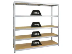 PROREGAL Kellerregale|Metallregale^Schwerlastregal Giant Elephant HxBxT 180 x 180 x 60 cm Fachlast 200 kg