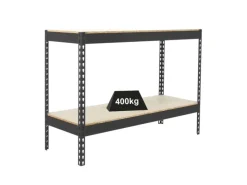 PROREGAL Metallregale|Schwerlastregal^Schwerlastregal Mini Wood Yeti Two HxBxT 90 x 150 x 75 cm Fachlast 400 kg Anthrazit