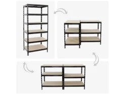 PROREGAL Regale Schwarz|Metallregale^Schwerlastregal Giant Tiger HxBxT 200 x 90 x 60 cm Fachlast 265 kg 6-Ebenen Schwarz