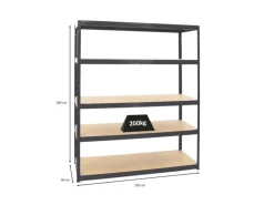 PROREGAL Regale Schwarz|Schwerlastregal^Schwerlastregal Giant Elephant HxBxT 180 x 150 x 60 cm Fachlast 200 kg