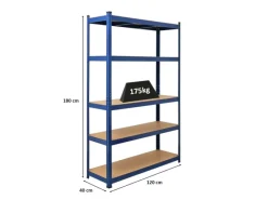 PROREGAL Schwerlastregal^Schwerlastregal Ragnar für Gesamtlast 875 kg HxBxT 180 x 120 x 40 cm Kellerregal Steckregal Garagenregal Lagerregal