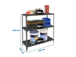 PROREGAL Schwerlastregal^Schwerlastregal Small Metal Shark HxBxT 100 x 80 x 50 cm Fachlast 180 kg Anthrazit