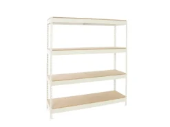 PROREGAL Regalsysteme^Schwerlastregal Wood Beast Four HxBxT 200 x 180 x 45 cm Fachlast 600 kg Weiß