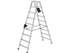PROREGAL Klapptritte^Stufen-Stehleiter Beidseitig Begehbar 2 x 9 Stufen