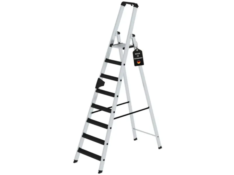 PROREGAL Stufen-Stehleiter Einseitig Begehbar mit Clip-Step Relax 9 Stufen