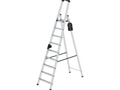 PROREGAL Klapptritte^Stufen-Stehleiter Einseitig Begehbar 9 Stufen