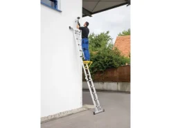 PROREGAL Klapptritte^Teleskopleiter 4-Teilig mit Traverse 4 x 3 Sprossen