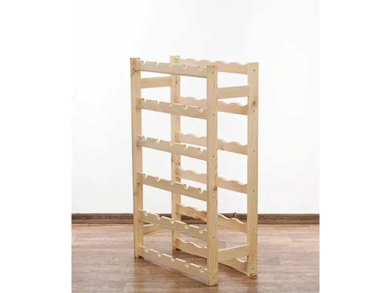 PROREGAL Holzregale|Flaschenregale^Weinregal Pinotwine HxBxT 86 x 53 x 25 cm 30 Flaschen Massives Kiefernholz Natur Unbehandelt