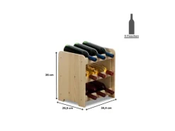 PROREGAL Weinregal Pinotwine C HxBxT 36 x 34,4 x 26,5 cm 9 Flaschen Massives Kiefernholz Natur Unbehandelt