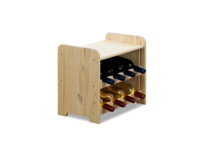 PROREGAL Weinregal Pinotwine C HxBxT 36 x 44 x 26,5 cm 8 Flaschen Massives Kiefernholz Natur Unbehandelt