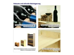 PROREGAL Weinregal Pinotwine C HxBxT 36 x 44 x 26,5 cm 8 Flaschen Massives Kiefernholz Geölt