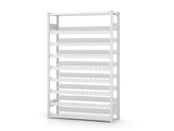 PROREGAL Flaschenregale^Weinregal Stecksystem T-Profil Grundregal HxBxT 200 x 130 x 30 cm Fachlast 35 kg 8 Ebenen Für 200 Flaschen Lichtgrau