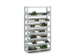 PROREGAL Flaschenregale^Weinregal Stecksystem T-Profil Grundregal HxBxT 175 x 100 x 30 cm Fachlast 35 kg 7 Ebenene Für 133 Flaschen Lichtgrau