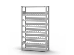 PROREGAL Flaschenregale^Weinregal Stecksystem T-Profil Grundregal HxBxT 175 x 100 x 30 cm Fachlast 35 kg 7 Ebenene Für 133 Flaschen Lichtgrau