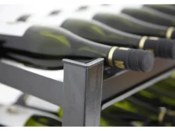 PROREGAL Weinregal Toskana HxBxT 75 x 60 x 30 cm 30 Flaschen Auf 5 Ebenen Schwarz Wein Metallregal Weinständer Flaschenständer