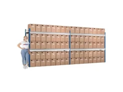 PROREGAL Kellerregale^Weitspannregal Maximus Pro Grundregal HxBxT 200 x 200 x 60 cm 4 Ebenen Spanplatten Fachboden Fachlast 690 kg Lichtblau & Lichtgrau