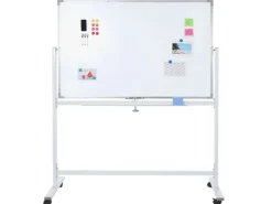 PROREGAL Pinnwände^Whiteboard HxBxT 186x160x50 cm Mobil Rollbar Inkl. Zubehör Magnettafel Memoboard Pinnwand