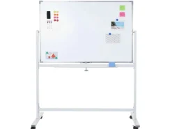 PROREGAL Pinnwände^Whiteboard HxBxT 186x160x50 cm Mobil Rollbar Inkl. Zubehör Magnettafel Memoboard Pinnwand