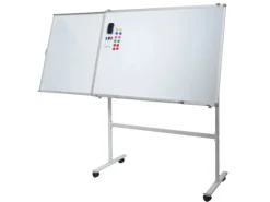 PROREGAL Whiteboard HxBxT 167x186x57 cm Mobil Rollbar Inkl. Zubehör Mit Ausziehbarer Tafel Magnettafel Memoboard Pinnwand