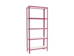 PROREGAL Wohnregal Living Koala Wood mit 5 Fachböden HxBxT 180 x 100 x 30 cm Fachlast 150 kg Rosa/Weiß