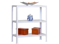 PROREGAL Wohnregal Living Koala Metal mit 3 Fachböden HxBxT 90 x 100 x 30 cm Fachlast 150 kg Weiß/Weiß