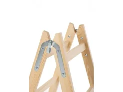 PROREGAL Wood Double Giraffe Holz-Sprossen-Stehleiter mit Sicherheitskette 2 x 6 Sprossen 192 cm Hoch Trittleiter Bockleiter Sprossen-Doppellleiter