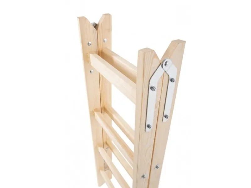 PROREGAL Wood Double Giraffe Holz-Sprossen-Stehleiter mit Sicherheitskette 2 x 6 Sprossen 192 cm Hoch Trittleiter Bockleiter Sprossen-Doppellleiter