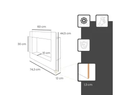 PROTEKTOR Tapezierzubehör^Wandnische Befliesbar 30cm x 60cm Polysterol Anthrazit