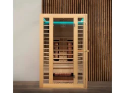 Home Deluxe Sitzbänke^Redsun Deluxe Infrarotkabine PLUS Tannenholz Natur M