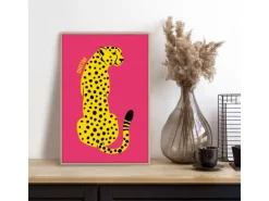 Bilder^Reinders Gerahmtes Bild Cheetah Man Cave 30 cm x 20 cm Gelb
