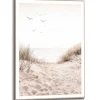 Bilder^Reinders Gerahmtes Bild Dünen für Wohnzimmer 70 cm x 50 cm Beige