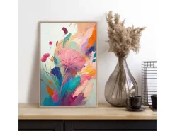 Bilder^Reinders Gerahmtes Bild Farbenfrohe Blumen für Wohnzimmer 30 x 20 cm Mehrfarbig