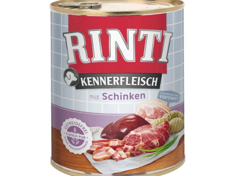 Hundebedarf^Rinti Hunde-Nassfutter Kennerfleisch Schinken 800 g