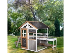 roba Picknickerweiterung für Spielhaus mit Tisch und Sitzbank für Kinder ab 18 Monaten