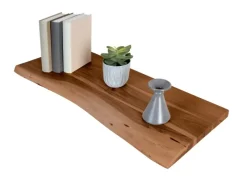 SAM Holzplatte Arya mit Echter Baumkante Einseitig 90 x 30 cm Akazienholz Nussbaum