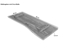SAM Holzplatte Arya mit Echter Baumkante Einseitig 90 x 30 cm Akazienholz Nussbaum